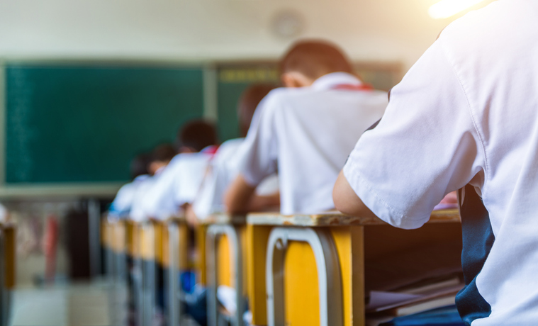 classroom of students studying`