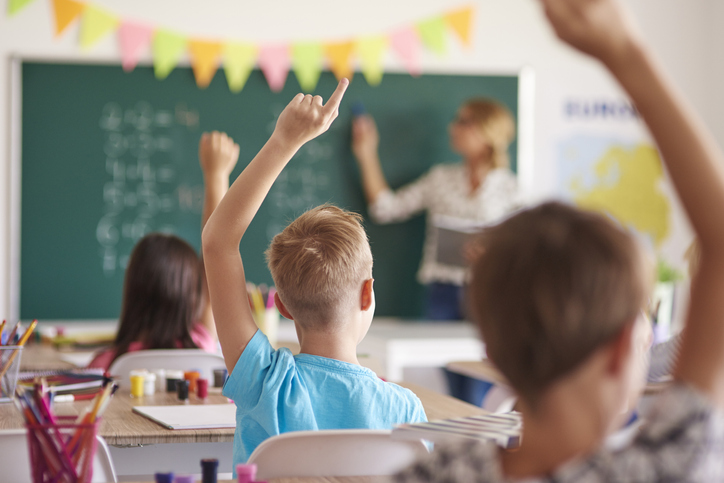 raising hands in class