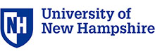 University of New Hampshire logo with shield emblem and blue text