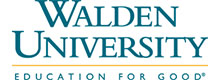 Walden University logo with the text'Walden University' and the slogan 'Education for Good'