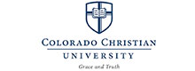 Colorado Christian University logo featuring a shield and cross, with the text'Colorado Christian University' and motto 'Grace and Truth'.
