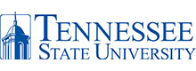 Tennessee State University logo featuring a blue emblem of a building and the text'Tennessee State University'.
