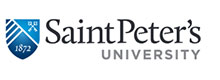 Saint Peter's University logo: blue shield crest with 1872 and the wordmark Saint Peter's University.